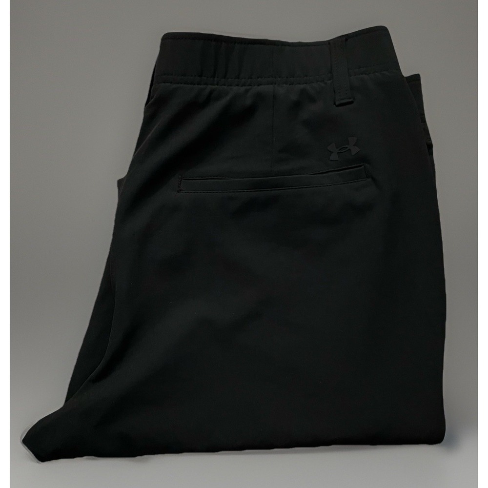 Under Armour Golf Pants Trousers Performance Casual Logo Black Men's 38x32 JBHS - Picture 10 of 12